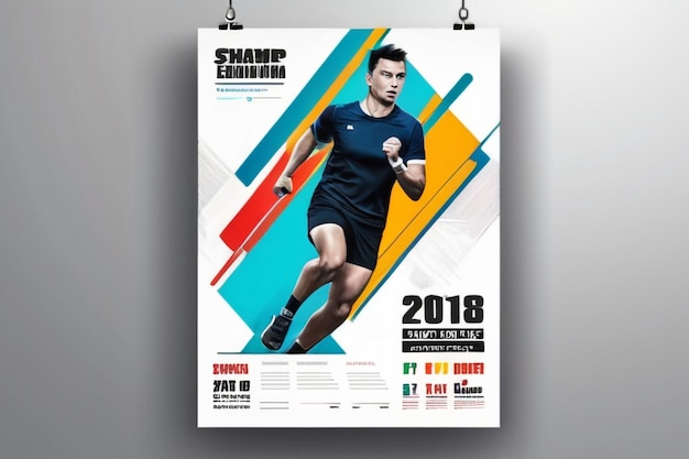 Photo layout poster template design for sport event tournament or championship