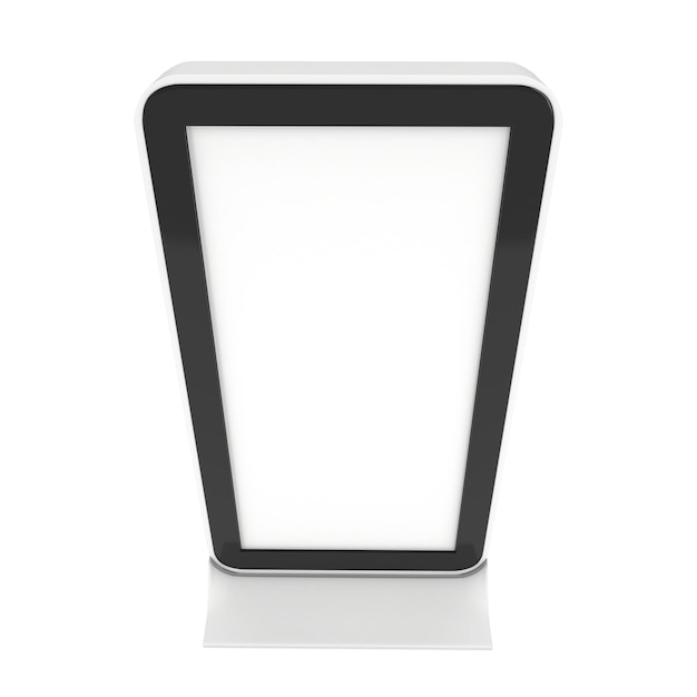 LCD Kiosk Stand Blank Trade Show Booth 3d render isolated on white background High Resolution