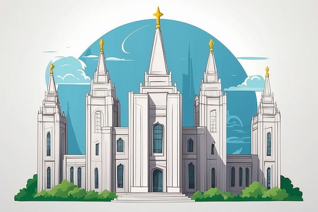 Photo lds temple icon clipart avatar logotype isolated vector illustration