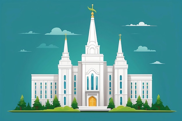 Photo lds temple icon clipart avatar logotype isolated vector illustration