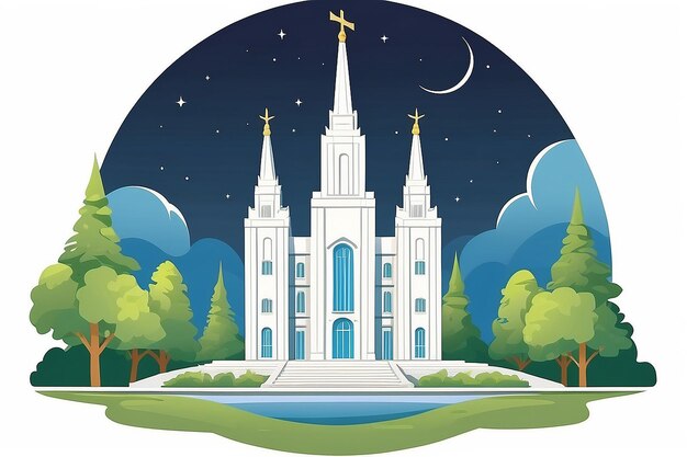 Photo lds temple stylized lds temple waiting for christ to appear icon clipart for website