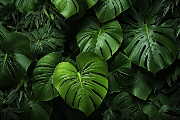 leaf background plant monstera nature tropical green palm texture foliage isolated