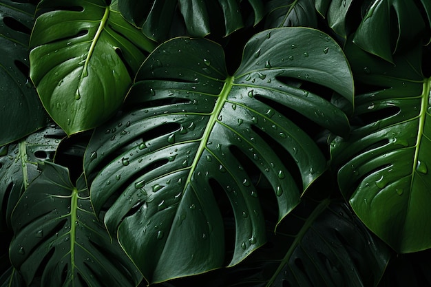 leaf background plant monstera nature tropical green palm texture foliage isolated