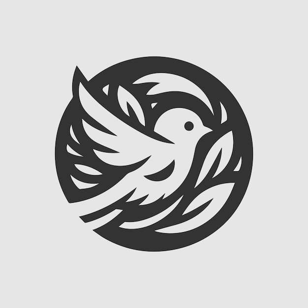 leaf bird logo design vector illustration template