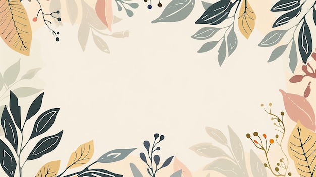 leaf border watercolor background