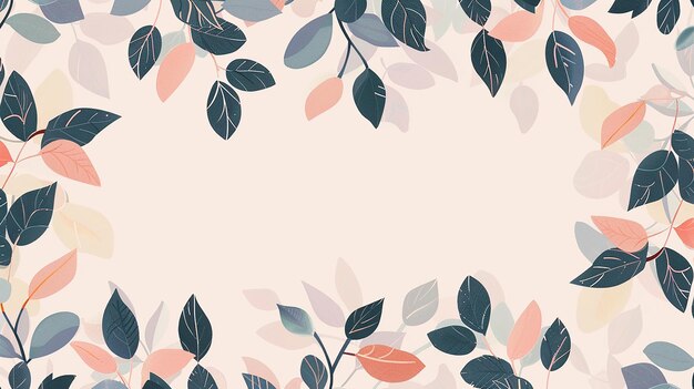 leaf border watercolor background