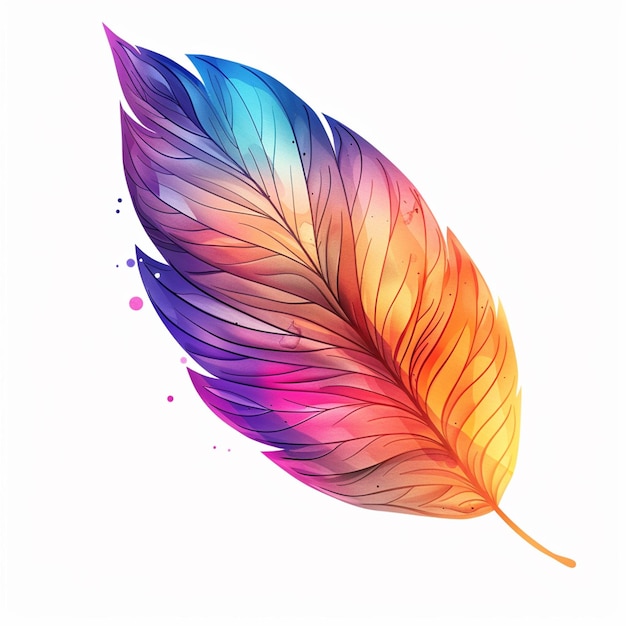 leaf illustration with bright colors isolated on background