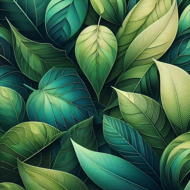 Leaf nature backgrounds pattern illustration plant backdrop design abstract a vibrant green nature wallpaper illustration