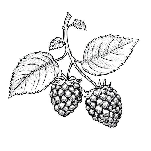 Leaf raspberry ai generated