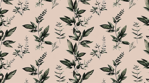 Photo leaf seamless pattern vintage background