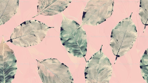 leaf seamless pattern watercolor background