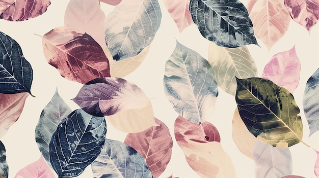 leaf seamless pattern watercolor background