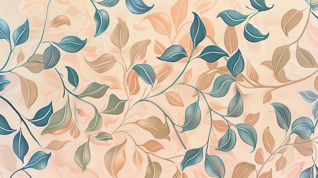 leaf seamless pattern watercolor background