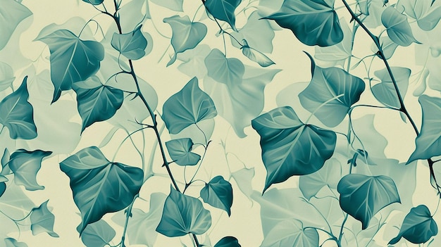 leaf seamless pattern watercolor background