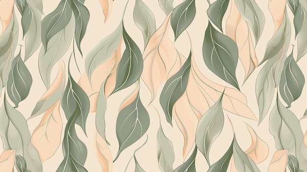 leaf seamless pattern watercolor background