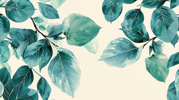 leaf seamless pattern watercolor background