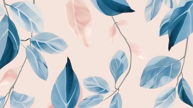 leaf seamless pattern watercolor background