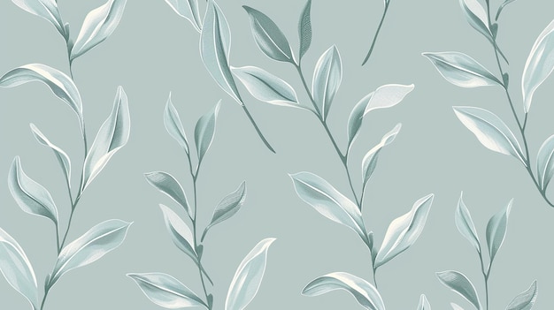 leaf seamless pattern watercolor background