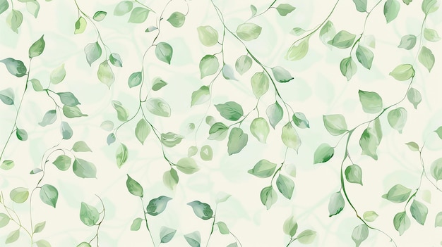 leaf seamless pattern watercolor background