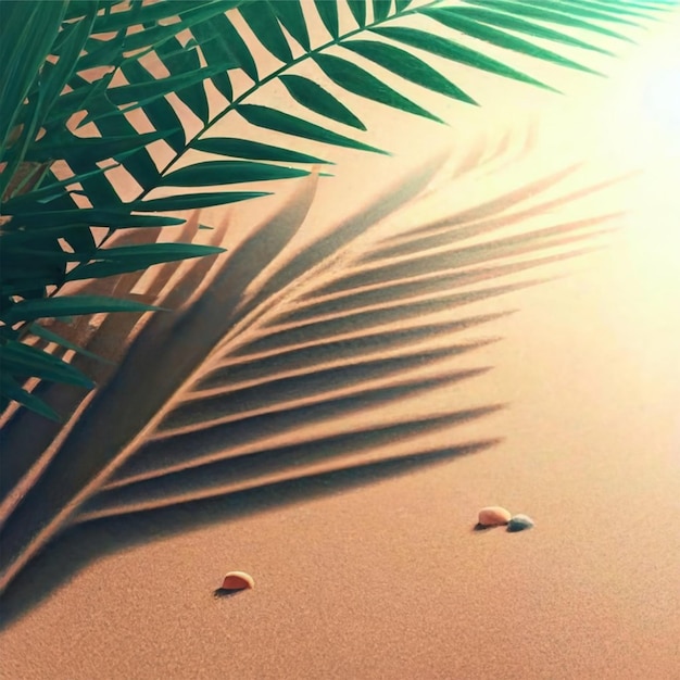 Leaf shadow on abstract white sand beach