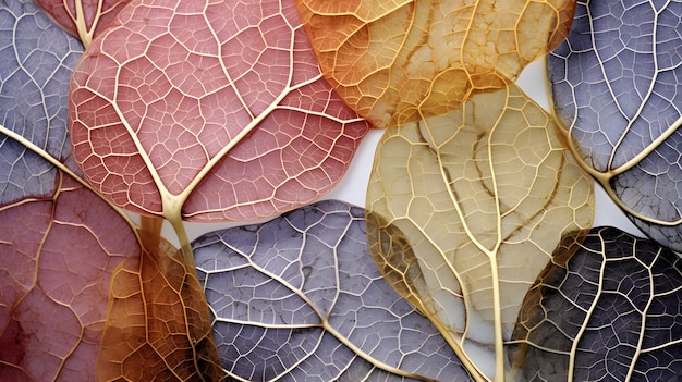 Leaf texture leaf background with veins and cells