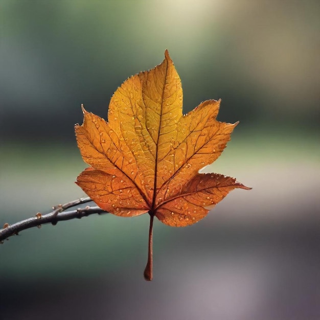 a leaf that has the word autumn on it