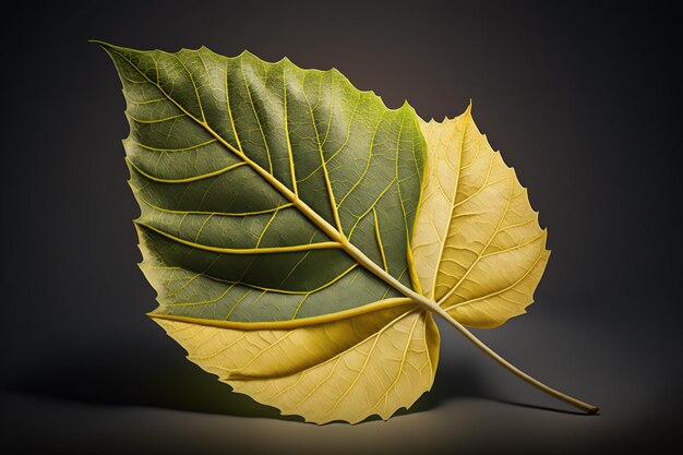 A leaf that has the word " leaf " on it