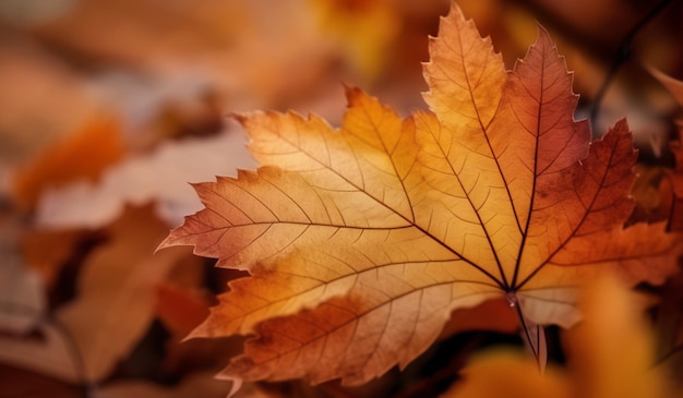 A leaf that is brown and yellow with a brown background