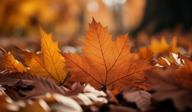 A leaf that is on a leaf that is red and yellow