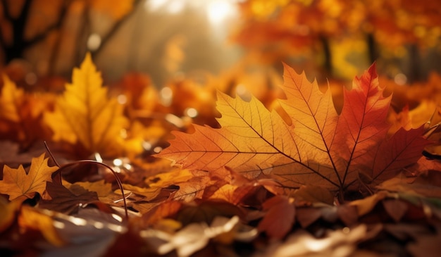 A leaf that is on a leaf that is red and yellow