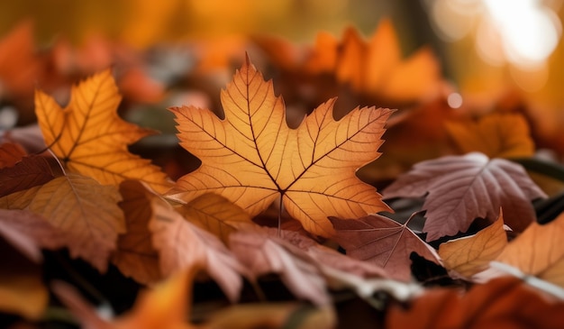 A leaf that is red and yellow with the word fall on it