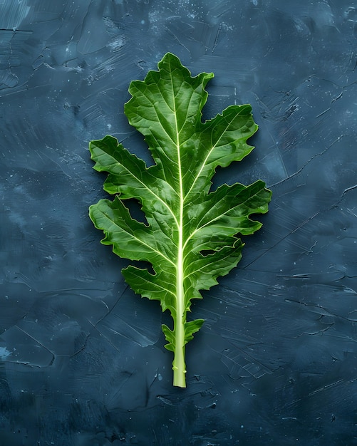 Photo a leaf that is on a surface with water drops