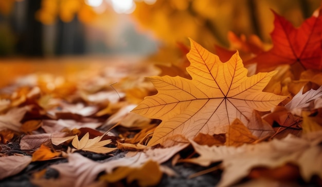 A leaf that is on a table with the word fall on it