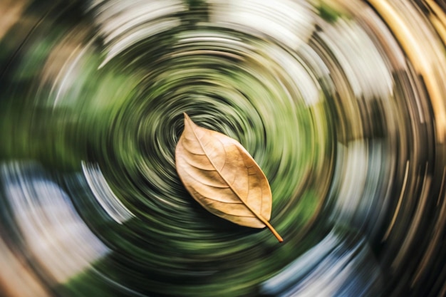 a leaf that is on a water surface