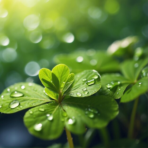 leaf with dew drops