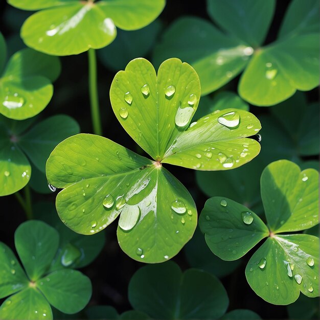 leaf with dew drops