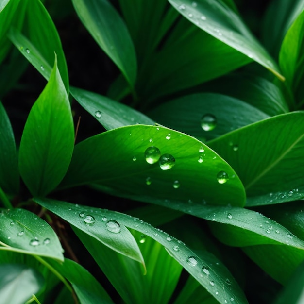 leaf with dew drops