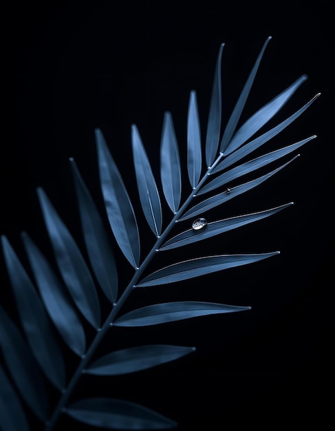 Photo a leaf with a drop of water on it is shown