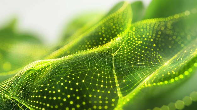 a leaf with the green veins