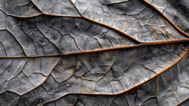 a leaf with a small hole in it is covered in a pattern of a leaf