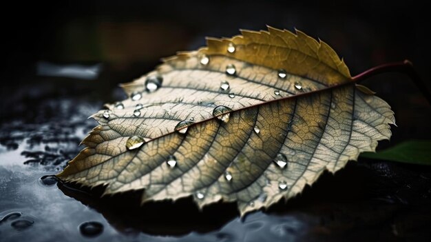 A leaf with the word autumn on it