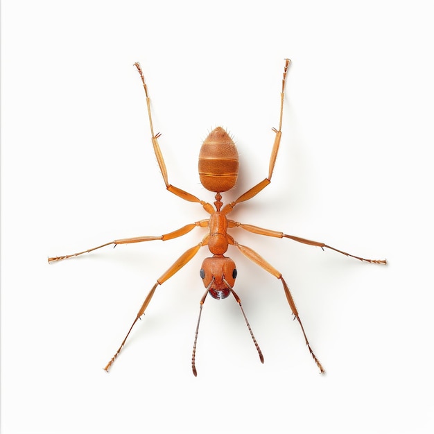 a Leafcutter Ant isolated on white Background top view