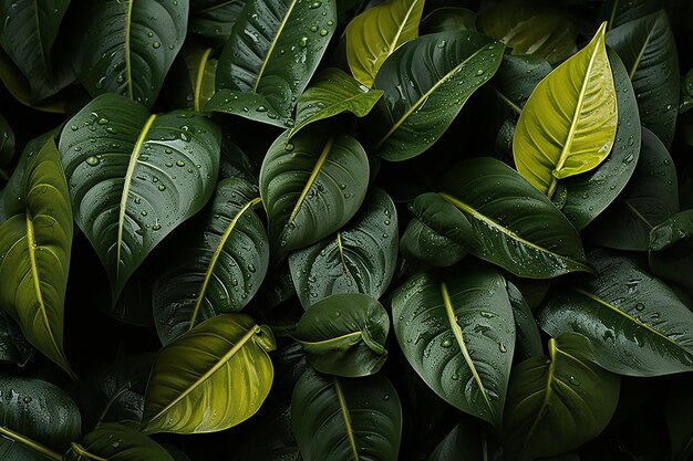 Leafy Intricacies Patterns on Green Leaves