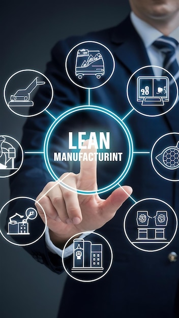 Photo lean manufacturing and six sigma management and quality standard in industry continuous improvemen