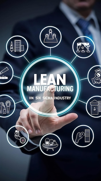 Photo lean manufacturing and six sigma management and quality standard in industry continuous improvemen