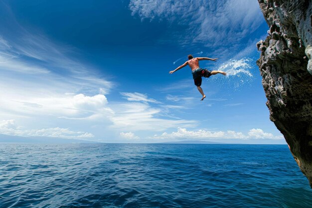 Photo a leap of faith into the ocean39s embrace