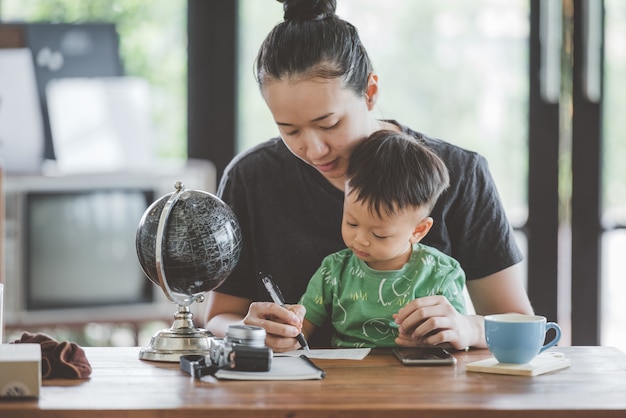 Learning between mother and baby.