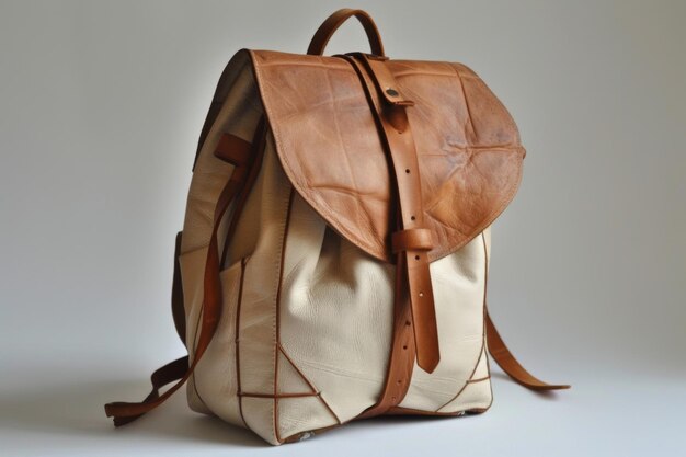 Photo leather backpack