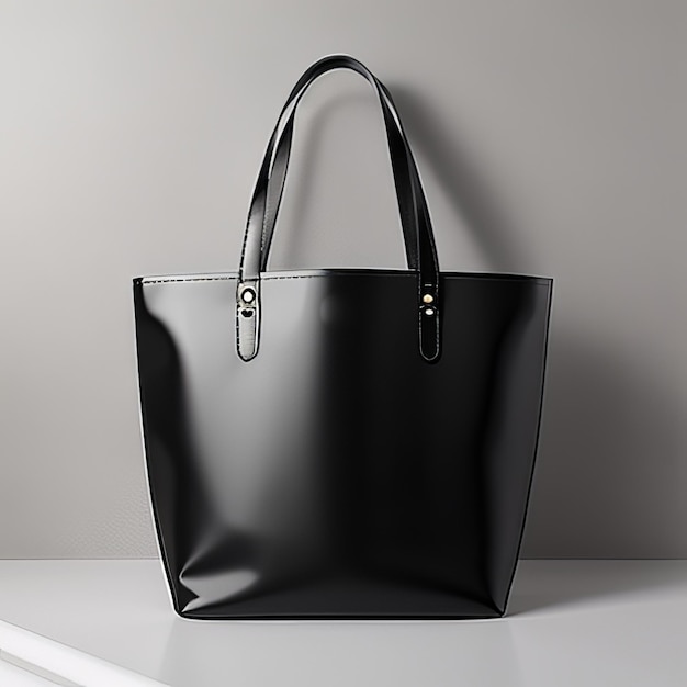 Leather handle bag fashion mockup