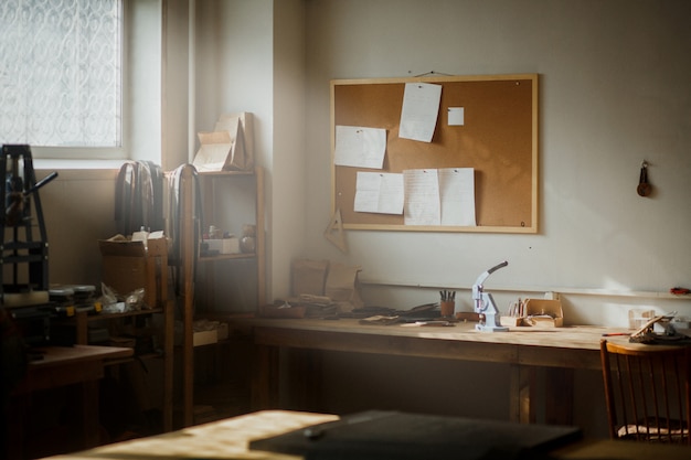 Leather workshop interior